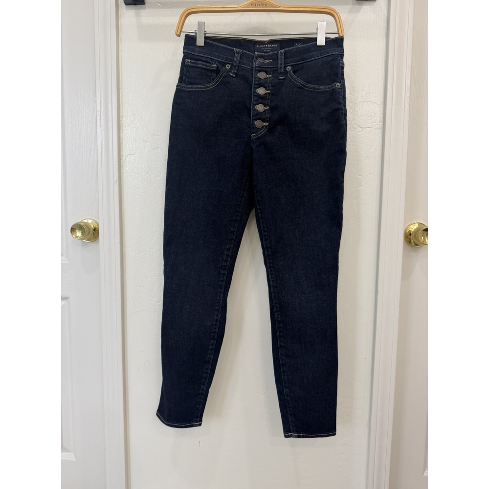 Lucky Brand Bridgette High Rise Skinny Jeans Womens 6/28 Blue Dark Wash Denim